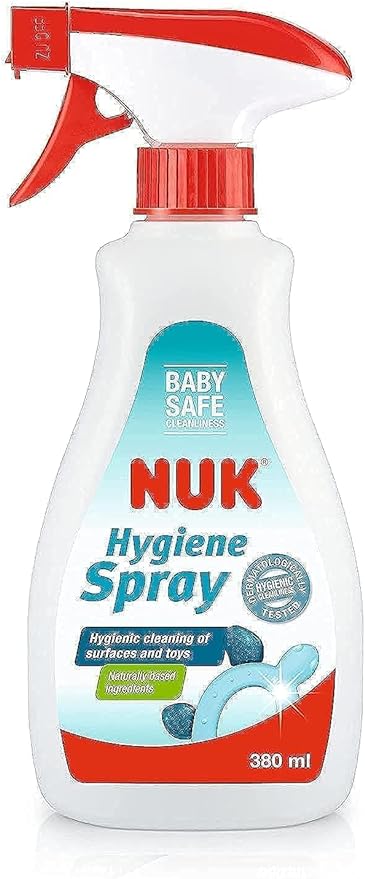 NUK Hygiene Spray | 380 ml | Anti Bacterial Spray Cleaner | Mild Baby-Safe Formula | Kills 99.9% of Germs & Bacteria